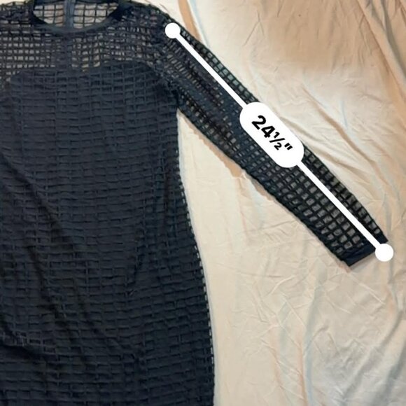 K. Jordan SIZE MEDIUM black long-sleeved cage design dress, lined - Picture 12 of 14